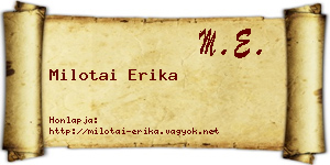 Milotai Erika névjegykártya